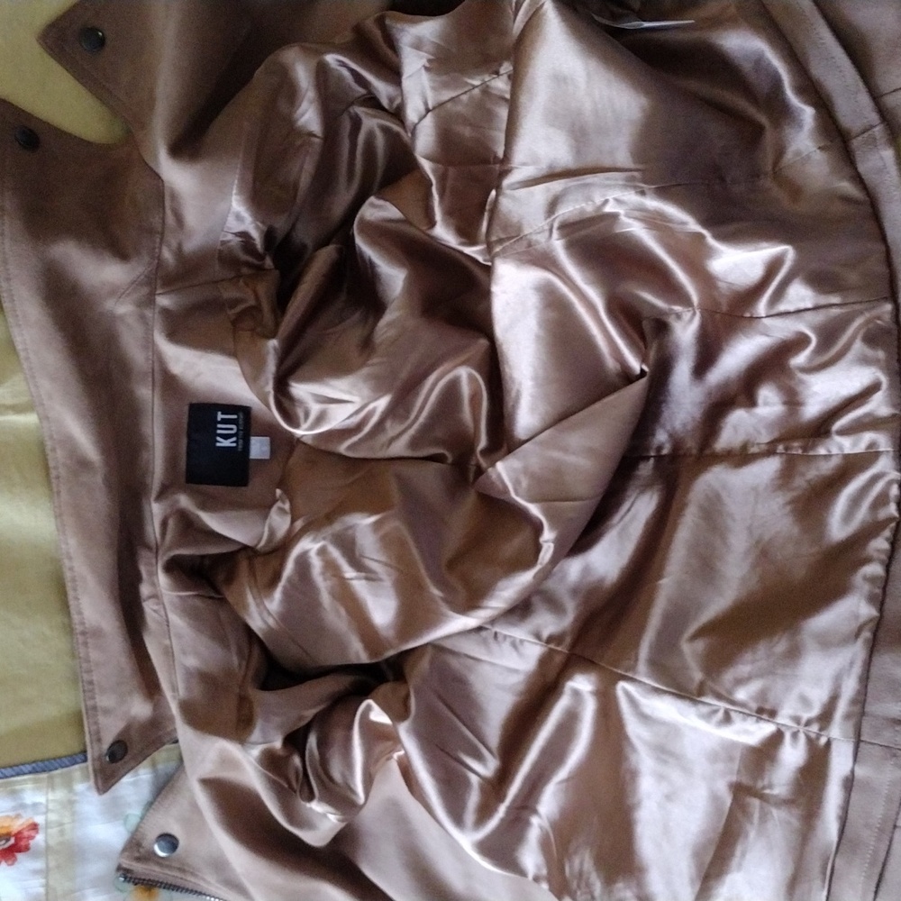 Kut from the Kloth beige faux suede biker jacket S - Picture 6 of 10